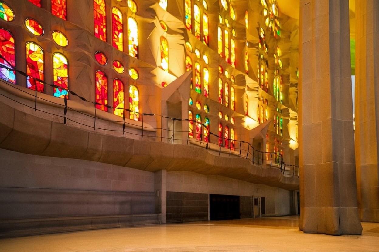 Interno vetrate colorate Sagrada Familia